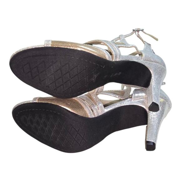 Rialto Women's Ria Cage D'orsay Open-Toe Heel Shoes Party GOLD SILVER Size 7 NEW - Picture 6 of 10